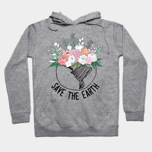 Save The Earth One Line Art Flowers Hoodie